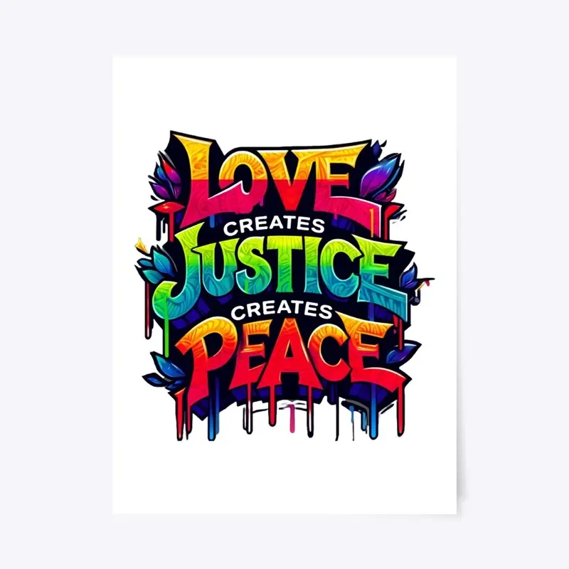 Love Justice Peace Graffiti 